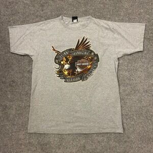Vintage Y2K Harley Davidson Eagle Nature Outdoors T Shirt Adult XL